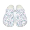 Botanischer Druck Garten Clogs Sommer Strand Sandalen leicht Unisex bequeme Schuhe - 35 / Pflanzen-Ahornblatt-Muster