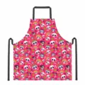 Halloween sugar skull printed kitchen apron with adjustable black straps, polyester fabric. - DKWQ-006
