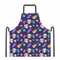 Halloween Day of the Dead Sugar Skull Guitar Print Polyester Kitchen Apron Main Shot - DKWQ-008