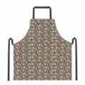 Halloween skull print short sleeveless apron for kitchen cooking artist barista work wear - Style 2 (DKWQ-012)