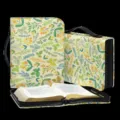 Botanical print PU leather Bible bag with sturdy handle and zipper, multi-size cover. - SJB-123