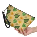 Tropische Blumen Kosmetiktasche mit Handschlaufe, tragbare Make-up Tasche für Damen. - Tropischer Botanischer Stil (hzb-106)