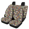 Fundas universales para asientos delanteros de coche con calavera mexicana y flores. - Estilo de impresión de calavera (5-CZT-011)