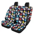 Fundas universales de asiento de coche delanteras con diseño de calavera colorida y flores - Estilo de impresión de calavera floral negra (5-CZT-014)