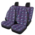 Colorful sugar skull car seat covers front pair, breathable elastic universal auto protector. - Front Pair Set / Colorful Sugar Skull (5-CZT-031)