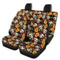 Fundas de asiento delantero universales con estampado de calaveras y guitarras auto. - Estilo de patrón floral de calavera de guitarra (5-CZT-015)