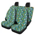 Day of the Dead sugar skull car seat covers set front and rear auto interior protection - Front and Rear Set / Day of the Dead Full Print (5-CZT-032)