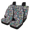Universal car seat covers 5 piece set with colorful sugar skull pattern interior protection - Five-Piece Set / Halloween Day Of The Dead Skull Floral (5-CZT-027)