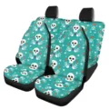 Car seat covers set front and rear teal skull pattern universal fit interior accessories auto - Front and Rear Set / Turquoise Skull and Bone (5-CZT-033)
