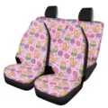 Jolies housses de siege auto rose avec motif de poussins de Paques avant et arriere. - Style Imprimé Poussin de Dessin Animé d'Œuf de Pâques (5-CZT-087)