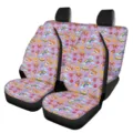 Cartoon Fast Food Print Car Seat Covers Cute Purple Auto Interior Front Rear Protection Set - Fun Fast Food Style (5-CZT-071) / 47.5*49.5*79.5cm