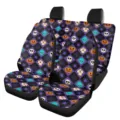 Universelle Halloween Totenkopf Kürbis Muster Auto Vordersitzbezüge für die Innenausstattung. - L47,5*B49,5*H79,5cm / Rauten Halloween Klassische Kombination Stil (5-CZT-044)