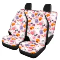 Cute cartoon pink print car seat covers universal fit front and rear vehicle interior decor. - Halloween Easter Pink Print Style (5-CZT-114)