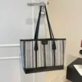 Καλοκαιρινή τσάντα tote μεγάλης χωρητικότητας color block casual ώμου χειρός - Στυλ 1 Μαύρο (Χωρίς Κρεμαστό)