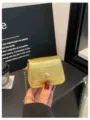 Kleine goldene Krokodilmuster Umhängetasche mit Kette stylische Mini Schultertasche - Gold