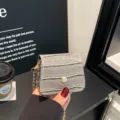 Gray crocodile texture mini shoulder bag, stylish fashion crossbody bag for women and girls. - Gray
