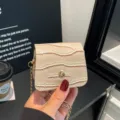 Stylish mini crocodile pattern shoulder bag, trendy crossbody lipstick bag for women and girls. - Khaki