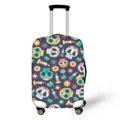 Custodia per Valigia con Motivo Teschio Creativo Protettore Elastico per Bagaglio Viaggio - Taglia S / Stile Teschio Di Zucchero Floreale Giorno Dei Morti Messicano Fondo Bianco (XLXT-033)