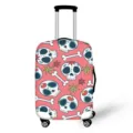 Custodia protettiva per valigia con stampa teschio colorato e ossa per viaggio. - S (Adatto 18-21 Pollici) / Teschio Rosa (XLXT-019)
