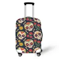 Fodera elastica per bagaglio con motivo teschio messicano protezione per valigia da viaggio - S (18-21 pollici) / Stile 012
