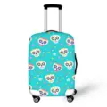 Bunte Totenkopf Reisegepäck Schutzhülle Elastischer Kofferbezug für Trolley Koffer Design - Leuchtendes Cyan Totenkopf Blätter Stil (XLXT-005)