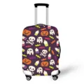 Fodera per valigia protettiva con stampa teschio zucca fantasma tema Halloween viaggio - Taglia S / Stile Zucca Fantasma Cartone Animato Halloween Viola (XLXT-032)