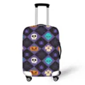 Copertura protettiva per valigia da viaggio con teschio di Halloween cartoon design. - Taglia S / Stile Teschio A Scacchi Halloween (XLXT-031)