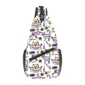 Mochila cruzada casual con bonito estampado de gato, correa ajustable y bolsillos de malla. - Estampado de Gato Graffiti (XB-003)