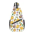 Bolso cruzado con estampado de pollito pascua mochila pecho informal para hombres mujeres diario - 39x9x19cm / Pollito de Pascua (XB-047)