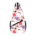 Zaino monospalla con motivo fantasma carino per sport all'aperto, borsa a tracolla casual. - Stampa Magica Halloween (XB-070)