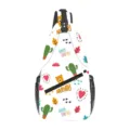 Bolso cruzado de pecho unisex para deporte al aire libre con bonito estampado de dibujos. - Oso & Cactus (XB-005)
