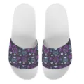 Sommer lässige schwarze Badeschuhe mit buntem Totenkopf Print für Strand und Freizeit. - 35 / Schwarz mit buntem Totenkopf-Druck (YZTW-028)