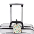 Cute cartoon luggage tag with lovely bear and duck patterns for easy travel identification. - S / Doodle Animal Slogan (XLP-022)