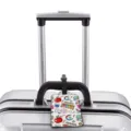 Science cartoon pattern luggage tag for travel suitcase, durable ID label holder, colorful. - XLP-004 Style / Medium Pack