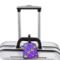 Cute cartoon pattern luggage tag with vibrant colors, perfect for travel identification and suitcases. - S / Purple Ghost Monster (XLP-024)