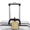 Cute cartoon rabbit pattern luggage tag with durable strap, perfect for travel identification. - S / Rocket Graffiti Pattern (XLP-033)