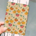 Cute peach print PU leather passport holder stylish travel document organizer card case - Cartoon Peach (HZJ-061) / 14x10x1cm