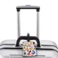 Creative cartoon candy pattern luggage tag with cute doodle design for travel and bag identification. - S / Funny Monster Pattern (XLP-047)
