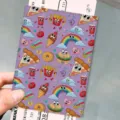 Custodia per passaporto in pelle PU con stampa di cartoni animati simpatici organizer - Stile Cibo Cartone Animato Viola (HZJ-016)
