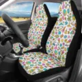 Zomer strand autostoel hoes voorste universele auto interieur beschermer accessoires - Zomer Cartoon Graffiti (CZT-098) / 2 Stuks/Verpakking