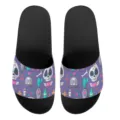 Modische Totenkopf Print Pantoletten für Damen und Herren, bequeme Freizeit Strandschuhe Sommer. - 35 / Violetter Tag der Toten Totenkopf Druck (YZTB-017)