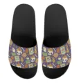 Lassige bedruckte Pantoletten fur Damen und Herren, ideal fur den sommerlichen Alltag. - 35 / YZTB-011 Schwarze Basis Totenkopf Floral Druck