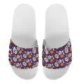 TotenKopf Druck Pantoletten Sommer Freizeit Strand Schuhe für Damen und Herren sehr bequem - 35 / Violetter Totenkopf Blumendruck - Weiße Sohle (YZTW-016)