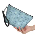 Weihnachtsstil Schneeflocken Muster Reissverschluss Kosmetiktasche Reise Handtasche - Hellblau Weihnachten Schneeflocke Stil (hzb-044) / 21.5*14.5*6.5cm