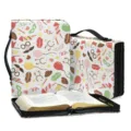 Colorful party pattern PU leather Bible cover bag with handle and zipper storage. - M / Party Celebration Print (SJB-052)