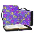 Bunte Cartoon Muster Bibel-Tasche mit Griff und Reißverschluss für perfekte Buchaufbewahrung. - SJB-023 / M