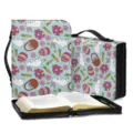 Osterhase und Ei Muster PU Leder tragbare Bibel Schutzhülle Tasche mit Reißverschluss. - Ostern Blauer Hase (SJB-054)