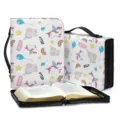 Sac de Bible en cuir PU mignon dessin animé licorne éléphant organiseur portable vue principale - Motif Licorne Éléphant (sjb-008) / M