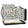 PU Leder Bibel Tasche mit niedlichem Sommer Cartoon Doodle Muster, tragbarer Griff Reißverschluss. - M / Sommer-Graffiti-Druck (SJB-041)