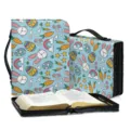 Süße Osterhasen Druck Bibel Tasche, große Kapazität multifunktionale Handtasche Buchhülle. - M / SJB-014 (Blau Ostern Cartoon)